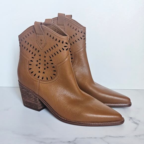 Marc Fisher Elyma Pointed Toe Western Boot Size 9.5 Chestnut Brown - Picture 3 of 12